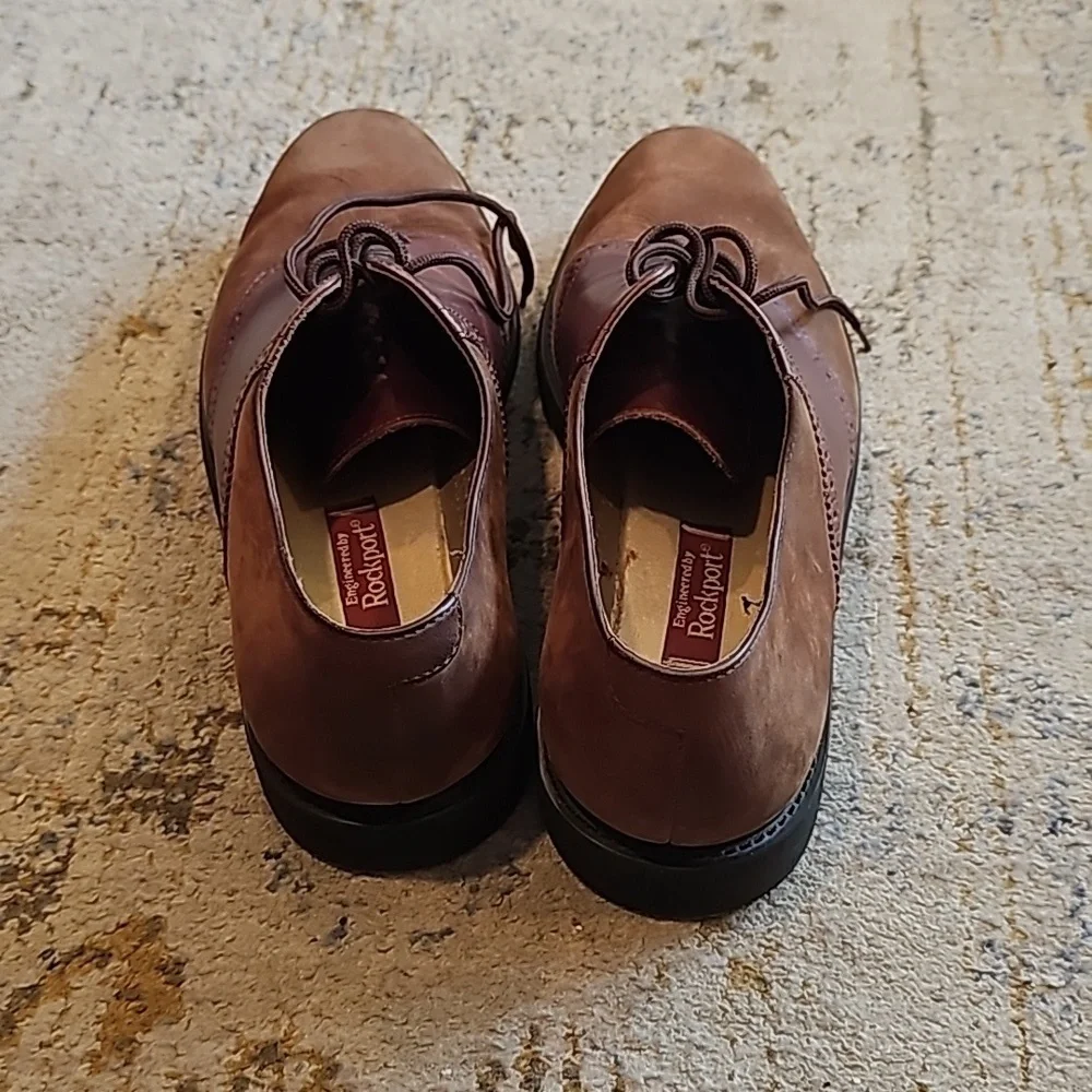 Rockport Men's Tan And Brown Suede/ Leather Shoes